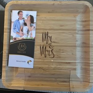 Mr & Mrs charcuterie board. Brand new in plastic packaging.